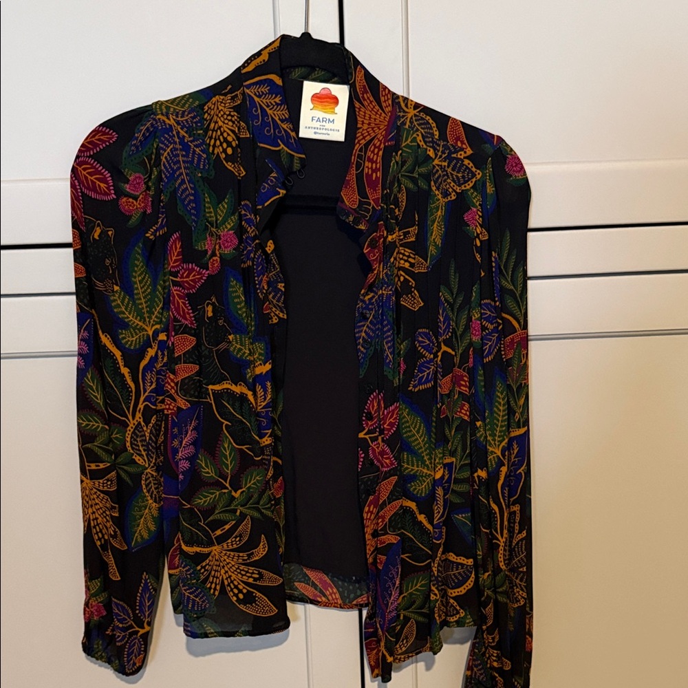 FARM Rio Multicolor Leaf Print Blouse